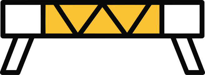 Construction barrier icon caution safety block vector