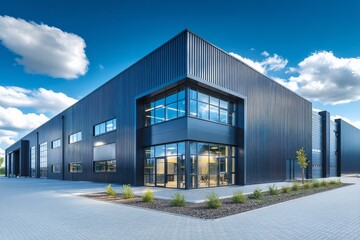 Obraz premium Exterior design showcasing clean lines and metal siding.