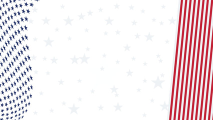 Stars and Stripes Pattern in Red and Blue Colors With White Background and Star Motifs for Festive Occasions and Celebrations