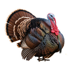 Majestic turkey displaying colorful plumage bird fowl