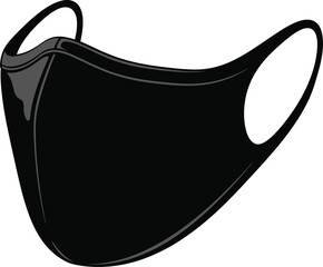 Black protective face mask vector