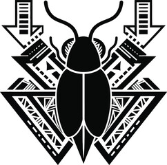 Geometric insect illustration vector