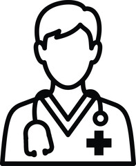 Medical doctor outline vector icon