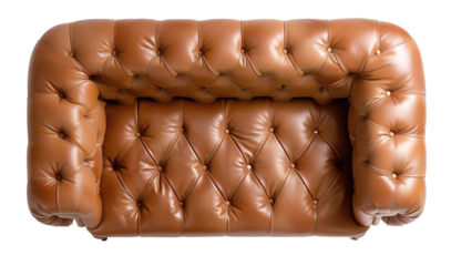 A top view of a sofa showing its rich texture and design on a transparent background. The cut out allows for easy integration into various projects. Ideal for home decor themes