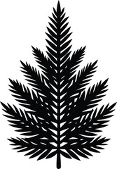 Naklejka premium Fir branch icon silhouette vector illustration