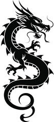 Dragon tribal style mythical creature vector illustration