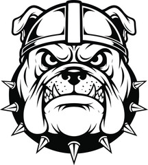 Bulldog head fierce mascot vector illustration