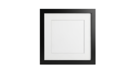 Empty frame with white mat isolated on a transparent background black frame rectangular frame