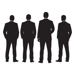Businessmen Standing Vector silhouette