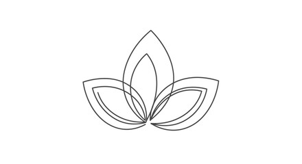 minimalist line art lotus flower design symbolizing peace nature and purity
