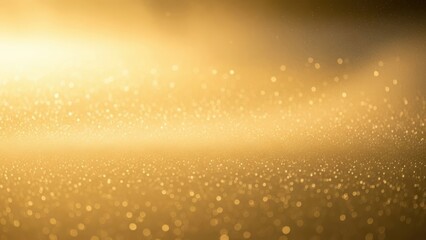Abstract golden glittering background with shimmering bokeh lights and bright warm glow, perfect for elegant festive holiday designs.