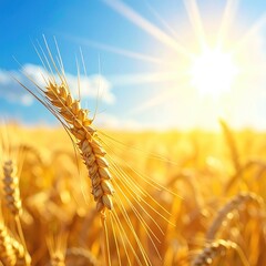 Golden wheat field bathed in sunlight (3)