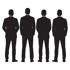 Businessmen Standing Vector silhouette