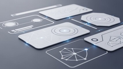 Futuristic data visualization with network connections and glowing elements on abstract interface for modern technology and digital communication concept.