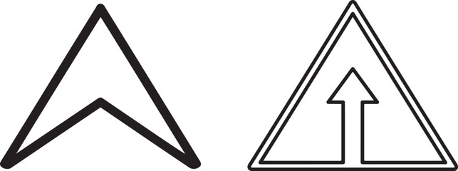 Printarrow, navigation, direction, up, forward, chevron, triangle, symbol, icon, graphic, design, pointer, sign, road sign, map, gps, location, movement, progress, wayfinding, vector, outline, bold, s
