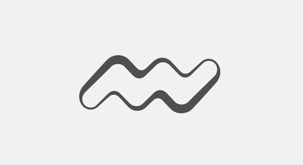 Abstract fluid wave like shape in shades of gray on a light gray background