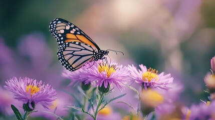 Fototapeta premium Vibrant Meadow Flowers with Colorful Insects in a Lively Natural Scene