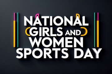 Postcard card National Girls and Women in Sports Day, fitness Athletic Youth female AI Generative