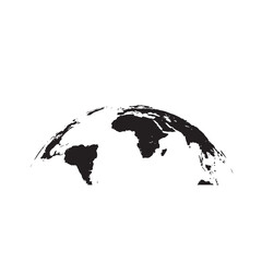 Naklejka premium Minimalist black and white curved world map silhouette illustration
