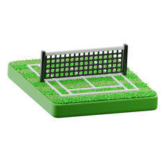 Tennis court 3d illustration
