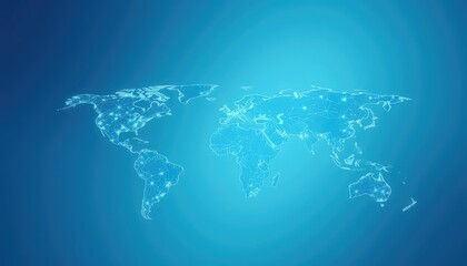 Global Network Connections and Digital World Map for Technology Presentations, Business Concepts, and Futuristic Designs