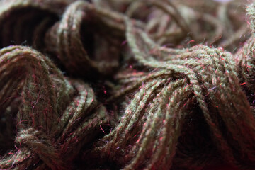 Christmas Concept, red and green mixed yarn for background