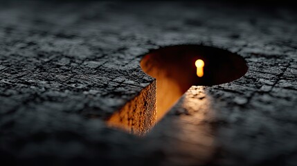 glowing keyhole on a vast, dark digital surface, with a shield icon visible through it, data privacy and secure access concept
