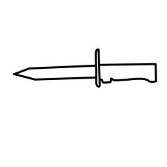 Bayonet Soldier War Army Sharp organic line hand drawn
