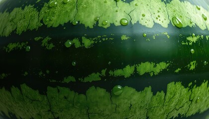 Refreshing Watermelon Surface with Dewdrops Perfect for Summer Content, Healthy Eating Presentations, and Food Blogs