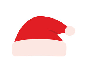 Flat Santa Claus Hat for Christmas Accessory Cartoon Vector Illustration