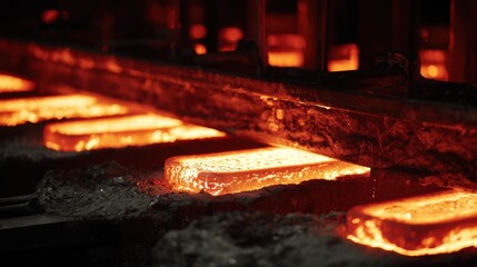 Medium shot capturing continuous aluminum recycling with steady flow of molten metal in an automated system emphasizing efficiency in scrap repurposing.