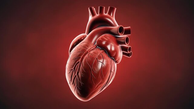 A detailed realistic heart beating strongly with dramatic lighting and lifelike textures.