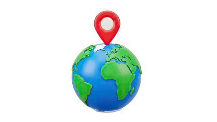 Location Pin on Earth Globe: Global Navigation Concept