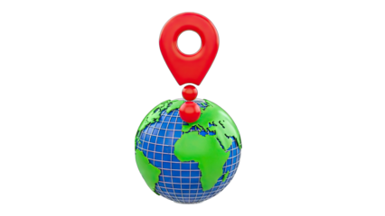 Location Pin Pointing Earth Globe - Global Navigation Concept