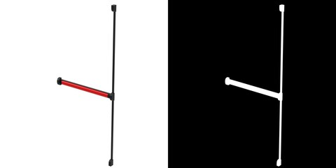 3D rendering illustration of a modular panic bar