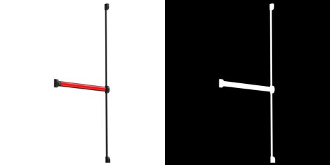 3D rendering illustration of a modular panic bar