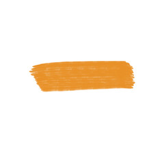 PNG horizontal orange brush stroke. Paint swatch texture for highlight text on transparent background.