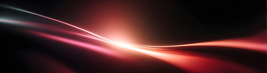 A dark banner with striking glowing red wavy lines shines brightly from the darkness.