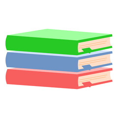 stack of colorful books