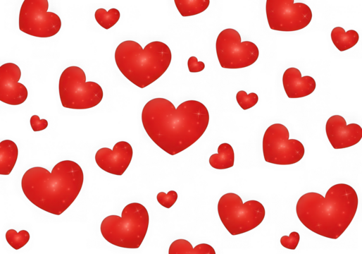 Red heart pattern romantic background - Powered by Adobe