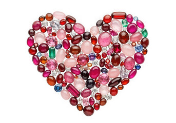 Heart made of colorful gemstones