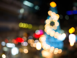 Blurred decorative Christmas tree