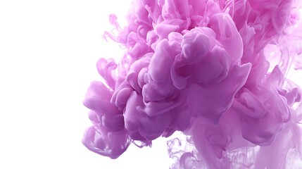 Abstract Pink Cloud of Ink Blending in Water for Artistic Design and Creative Backgrounds