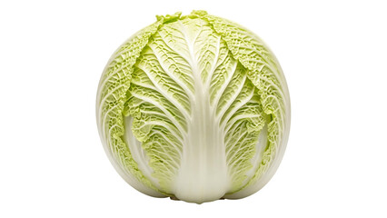 Fototapeta premium Fresh Green Cabbage on Transparent Background CloseUp