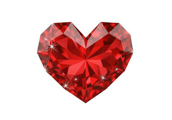 Red faceted gemstone heart illustration