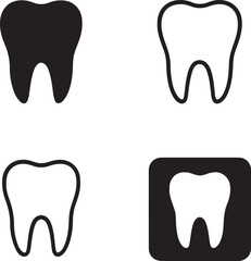 Isolated dental icon, professional dental teeth oral health hygiene symbol, clean dental icon with minimal black outline for dentist clinic oral care hygiene medical branding