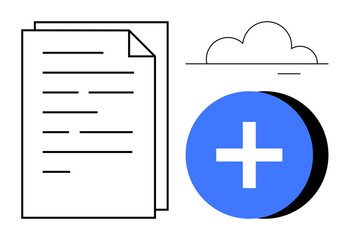 Obraz premium Cloud document management. Simplifying document storage using cloud technology for organization and secure access. Cloud solutions and files for collaboration, backup, and sharing ideas. Usage