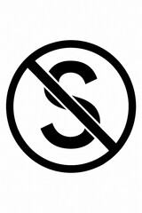 Black and White &lsquo;No Stopping&rsquo; Road Symbol Isolated on White Background