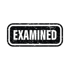 Black and White Examined Stamp Graphic for Documentation