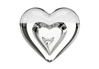 Transparent glass heart isolated illustration
